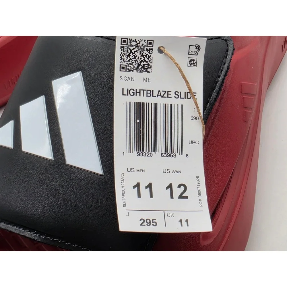 Adidas Lightblaze Slide NC State Wolfpack Men 11 Red Black Sandals Shoes IH7119